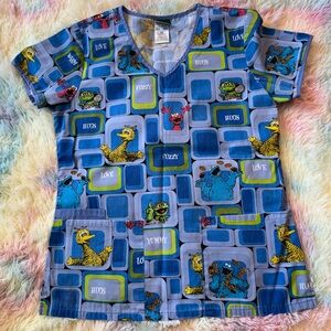 XS Sesame Street Scrub Top